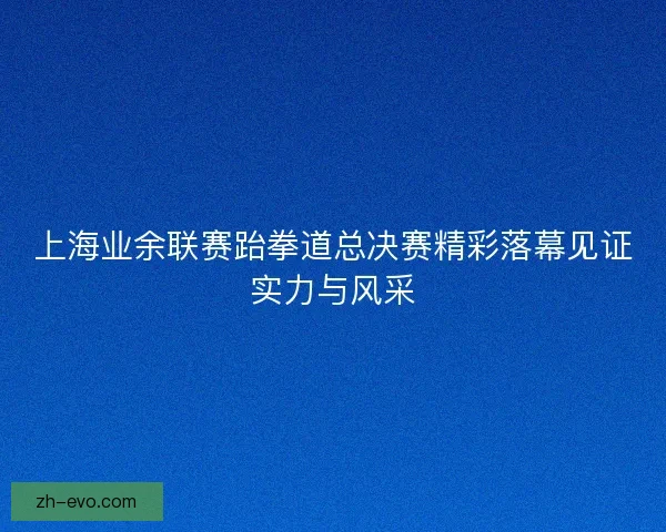 上海业余联赛跆拳道总决赛精彩落幕见证实力与风采 上海业余联赛跆拳道总决赛精彩落幕见证实力与风采